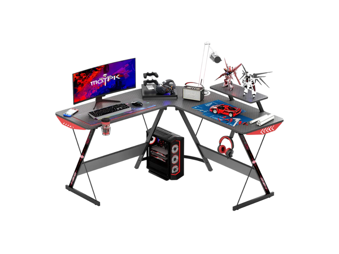 GAMEON L-Shaped Slayer I Gaming Desk with Accessories GAMEON L-Shaped Slayer I Gaming Desk with Accessories